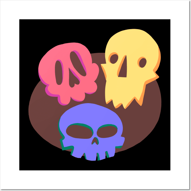 Three Little Skulls Wall Art by FuchsiaNeko